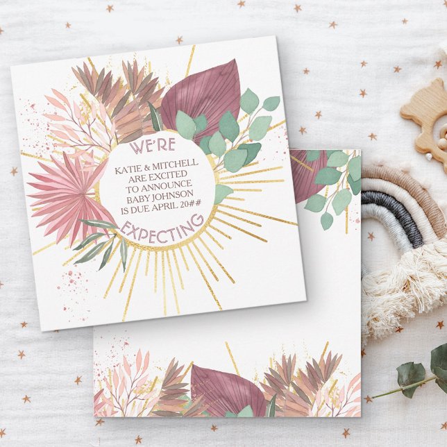 Pampas und Eukalyptus Neutrale Boho Schwangerschaf Ankündigung (Von Creator hochgeladen)