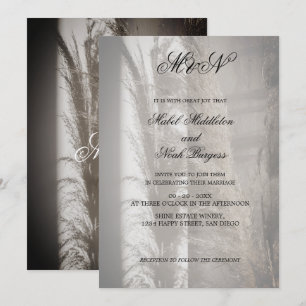 Pampas Wedding Romantic Script Einladung