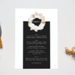 Pampas Wreath Modern White Elegante Monogram Simpl Menükarte<br><div class="desc">Pampas Wreath Modern White Elegante Monogram Simple Menu</div>