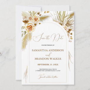 Pampasgras-Aquarell boho elegant Save the Date Einladung