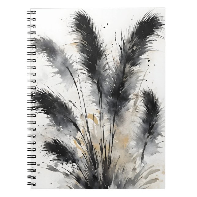 Pampasgras - Aquarellblumen Notizblock (Vorderseite)