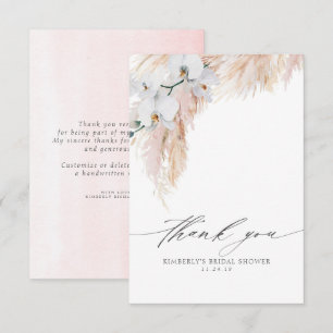 Pampasgras Blumen Hochzeitsdusche Kleine Danksagun Dankeskarte