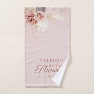 Pampasgras-Blumen-Script-Bridal-Shower Handtuch