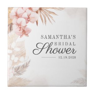 Pampasgras Boho Brautparty Terrakotta Beige Fliese