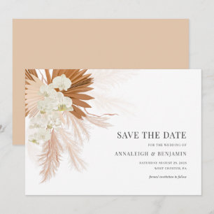 Pampasgras Botanische Terrakotta Hochzeit Save The Date