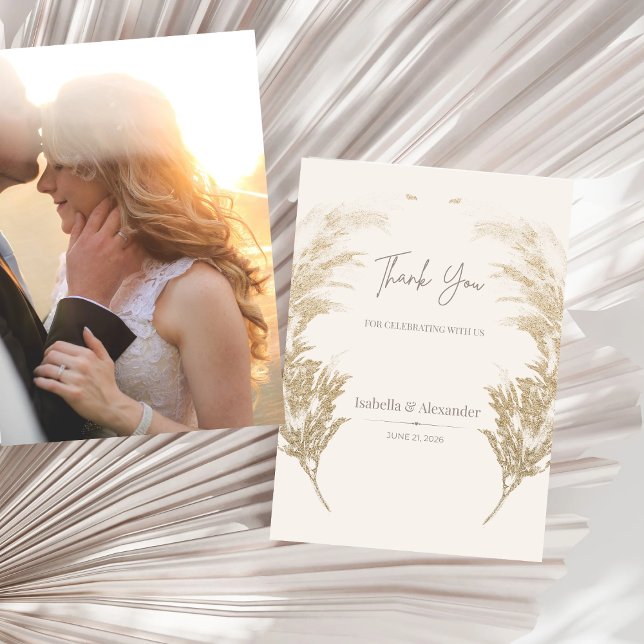 Pampasgras-Dankeskarten Einladung (Pampas Grass Thank You Card)