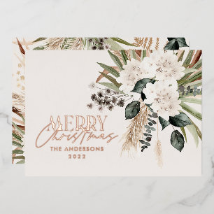 Pampasgras Eucalyptus melancholisch modern Boho Fo Folien Feiertagskarte