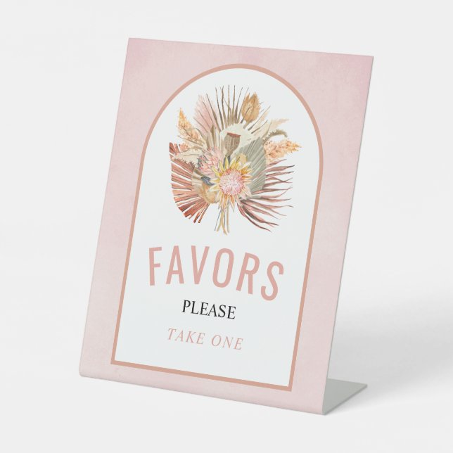 Pampasgras, getrocknet, weich rosa Gastgeschenke H Sockelschild (Vorderseite)