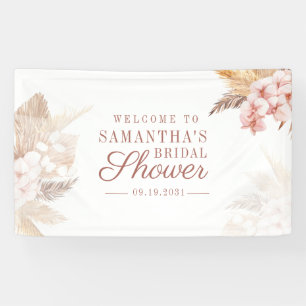 Pampasgras getrocknete Palmen Boho Brautparty Banner