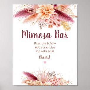 Pampasgras im Herbst Boho Brautparty Mimosa-Bar Poster