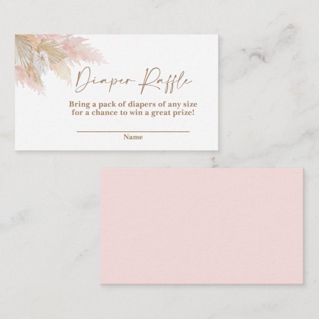 Pampasgras rosa Windelruder Begleitkarte (Vorne/Hinten)