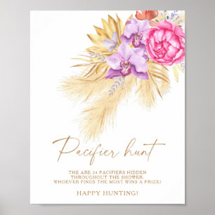Pampasgras - Schnuller-Jagd Baby Shower Spiel Poster