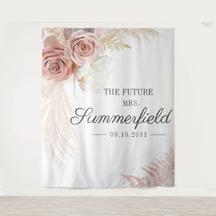 Pampasgras-Tan-Hochzeitsdusche-Hintergrund Wandteppich