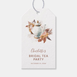 Pampasgras Terrakotta Moderne Hochzeits-Teeparty Geschenkanhänger