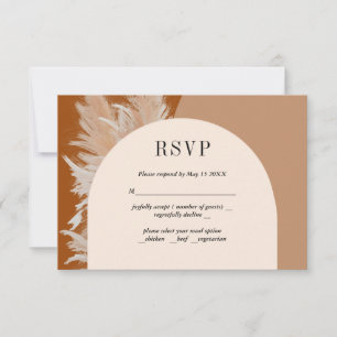 Pampasgras und Bögen Hochzeit RSVP Karte