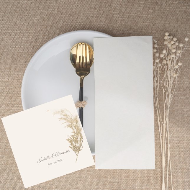 Pampass Grass Table Napkin Serviette (Pampas Grass Standard Cocktail Table Napkin)
