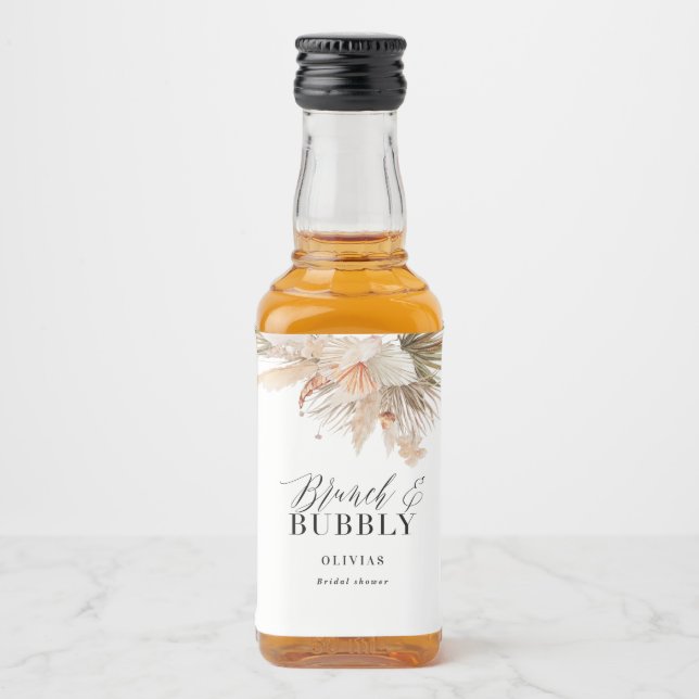 Pampelgras aus Brunch und Brautparty Alkoholflaschenetikett (Vorderseite)
