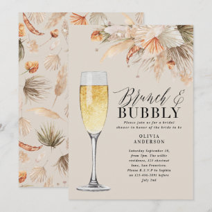 Pampelgras aus Brunch und Brautparty Einladung