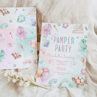 Pamper Party Girl Makeup Salon Geburtstagsparty Einladung