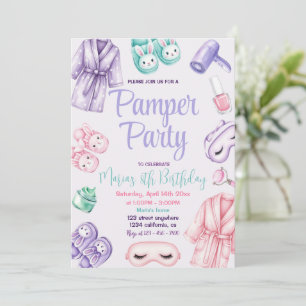 Pamper Party Glam Day Girls Wellness-Center Party  Einladung