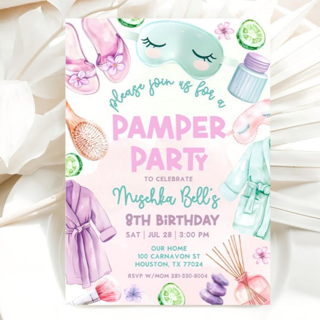 Pamper Party Invite, Girls Wellness-Center Geburts Einladung (Von Creator hochgeladen)