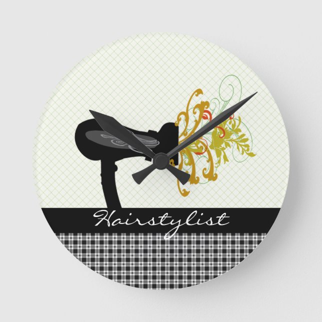Pampering Salon Attraktive Friseurwaren Quadratische Wanduhr (Vorderseite)