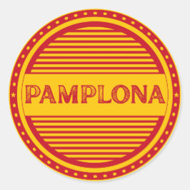 Pamplona City Pride Emblem – Spanische Identität Runder Aufkleber