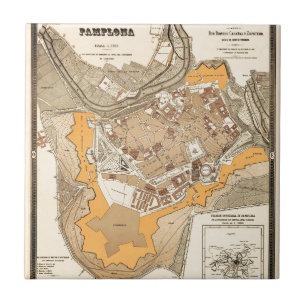 Pamplona Spanien 1882 Fliese