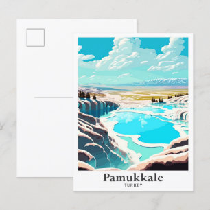 Pamukkale Türkei Art Vintage Postkarte