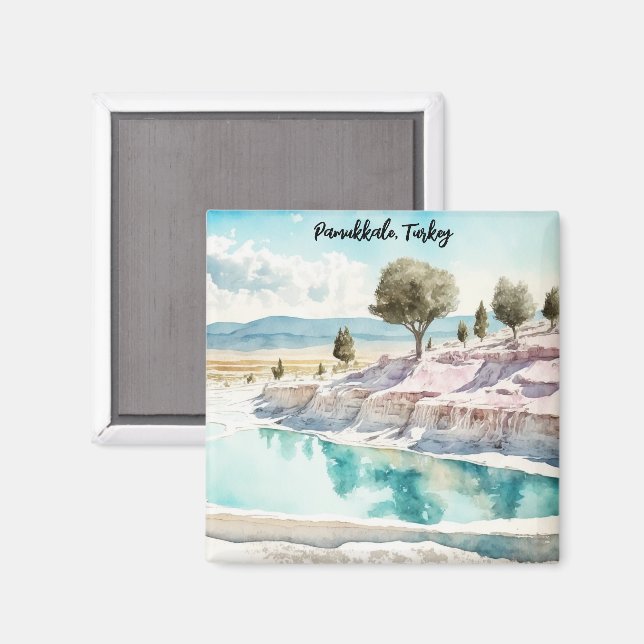 Pamukkale Türkei Reisen Mineraltherme Magnet (Vorderseite/Rückseite)