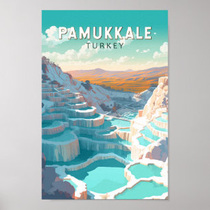 Pamukkale Türkei Reisen Vintag Poster