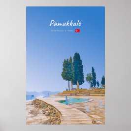 Pamukkale, Türkei - Thermische Becken Poster