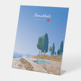 Pamukkale, Türkei - Thermische Becken Sockelschild