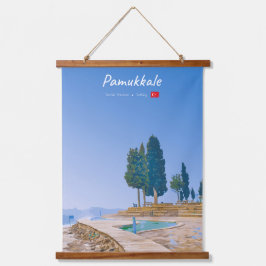 Pamukkale, Türkei - Thermische Becken Wandteppich Mit Holzrahmen