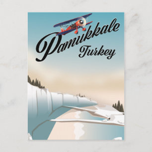 Pamukkale Türkei Urlaubs Poster. Postkarte