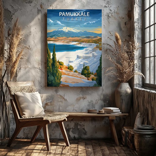 Pamukkale Turkey Travel Poster Canvas Wall Art Leinwanddruck (Pamukkale Turkey Travel Poster Canvas Wall Art by TinkPrints.)
