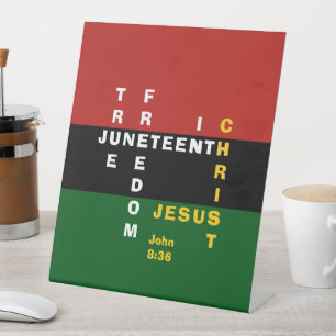 Pan African Christlich JUNETEENTH Sockelschild
