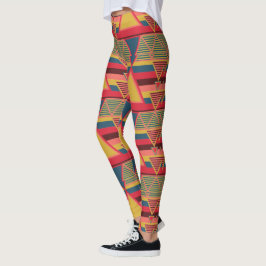 Pan African Colorful Triangle Pattern Leggings