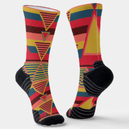 Pan African Colorful Triangle Pattern Unisex Socken