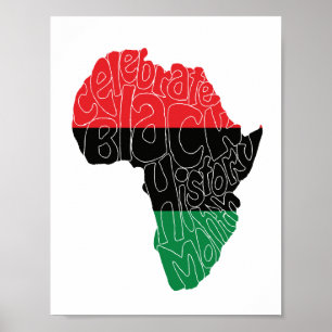 Pan African Flag Black History Montag Art Design Poster