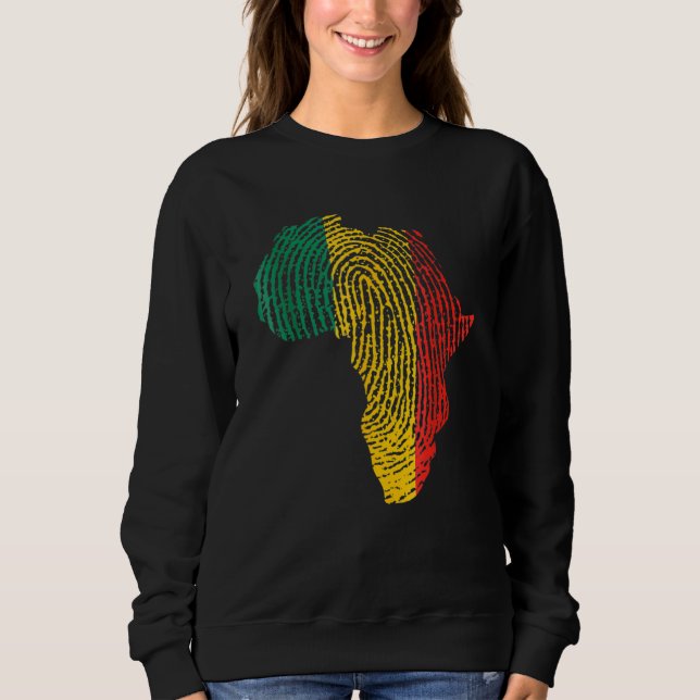 Pan African Flag Fingerprint Black History Month P Sweatshirt (Vorderseite)