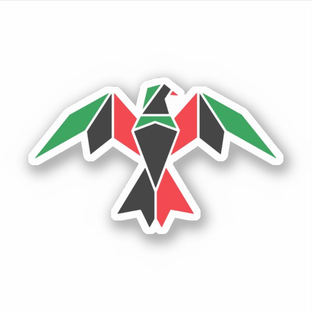 Pan-African Flag Geometric Bird | Black Flag Aufkleber (Vorderseite)