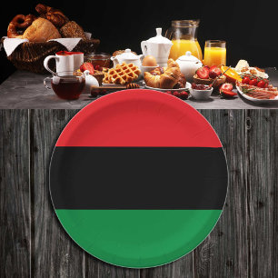 Pan African Flag & Gewerkschaft Symbol / Sportfan Pappteller