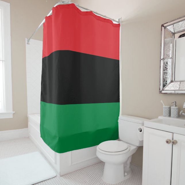 Pan African Flag, Happy Kwanzaa Duschvorhang (Beispiel)