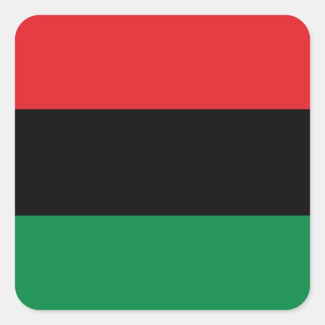 Pan African Flag, Happy Kwanzaa Quadratischer Aufkleber (Vorderseite)
