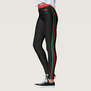 Pan African Flag Mode & Unia Symbol / Herz Leggings