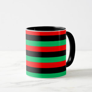Pan African Flag Red Black Green Strips Tasse