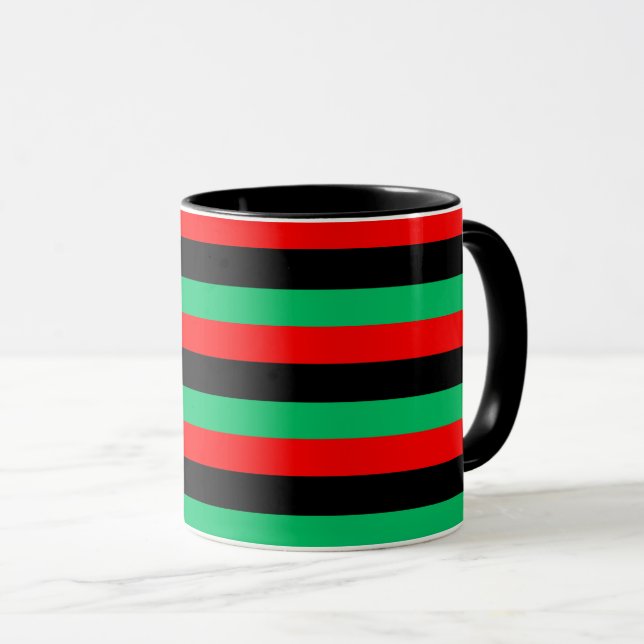 Pan African Flag Red Black Green Strips Tasse (VorderseiteRechts)