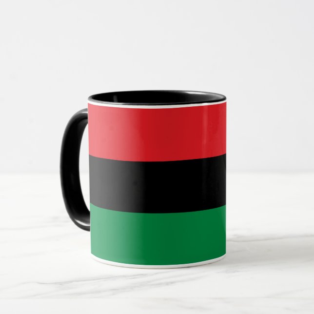 Pan African Flag Tasse, UNIA-Symbol, Afrika Tasse (Vorderseite Links)