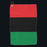 Pan African Flag & Unia Symbol / Sport Fan Golfhandtuch<br><div class="desc">Sport/Golf Handtuch: Pan African Flag Symbol - UNIA / Ein horizontales Triband von rot,  schwarz und grün. Die panafrikanische Flagge - auch bekannt als afroamerikanische Flagge,  schwarze Befreiungsflagge,  UNIA-Flagge. Häufig verwendet mit Black Lives Matter Bewegung.</div>